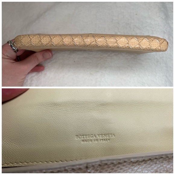 SOLD!!!Pristine Bottega Veneta Snakeskin leather clutch - Picture 9 of 11